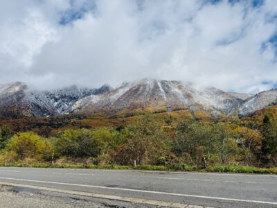 平湯､初雪､三段紅葉
