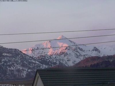 ピンク色の笠ヶ岳