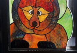 くま,ステンドグラス